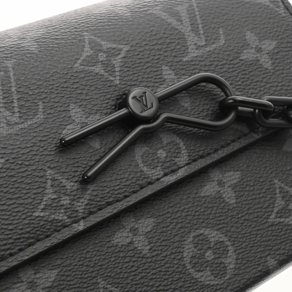 LOUIS VUITTON Monogram Eclipse Black Steamer Wearable Wallet Black Canvas - Picture 8 of 10